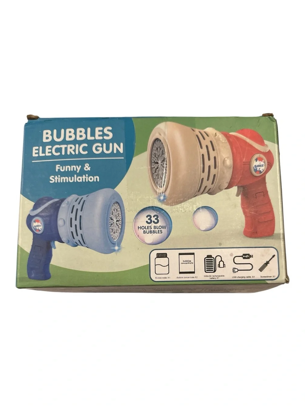 Meidilong 33-Hole Electric Bubble Gun, Pink - New in Box